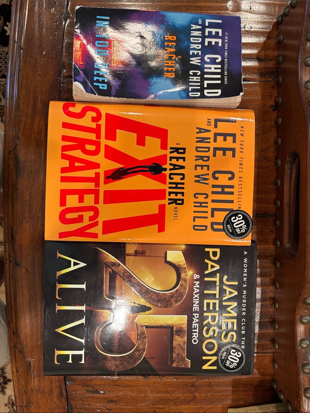 Lee Child, James Patterson men’s fiction, bundle of 3, 2 hardbacks